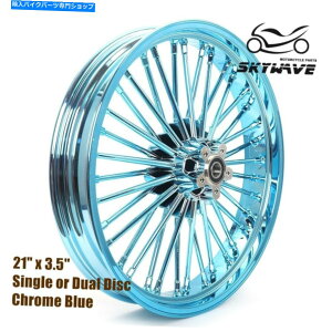 N[p[c 21 "3.5"fAVOfBXNtgt@bgX|[N`[uXLXgzC[_Ci\tg 21" 3.5" Dual Single Disc Front Fat Spoke Tubeless Cast Wheel Rim Dyna Softail
