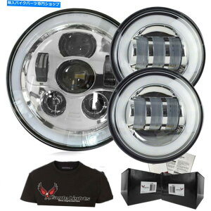 N[p[c C[OCg7 "LEDwbhCg/⏕NdIII Halo Kit +C[ Eagle Lights 7" LED Headlight / Auxiliary Chrome Generation III Halo Kit + Wire