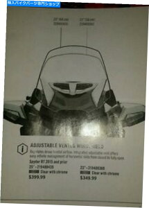 N[p[c Spyder RT All Years endedable Windshield 25 "w / chrome219400435 CAN AM SPYDER RT ALL YEARS VENTED ADJUSTABLE WINDSHIELD 25" W/CHROME #219400435