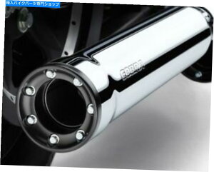 N[p[c COBRAXbvI}t[n[[_Ci - N - 6055 Cobra Slip-On Mufflers with Black Racepro Tips for Harley Dyna - Chrome - 6055