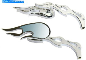 N[p[c Motorogo Mini Chrome FlameX^CAr[~[pn[[_rbh\GNg MotorToGo Mini Chrome Flame Style Rear View Mirrors for Harley-Davidson Electra