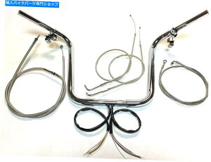 クロームパーツ 1 1/4 "APEハンガー14" ChromeハンドルバーキットWスイッチ2007ハーリーフフスソフト 1 1/4 " Ape Hanger 14" Chrome Handlebar Kit W Switches 2007 Harley FLST Softail