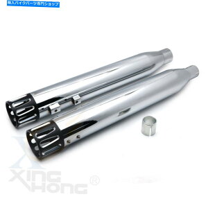 N[p[c 17-20n[[c[Ô߂̔rCpCv4 "NBKXbgXbvI}t[ Exhaust Pipes 4" Chrome &BK Slotted Slip-On Mufflers For 17-20 Harley Touring