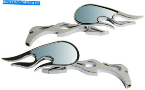 N[p[c [g[S~jNt[X^CAr[~[̏rWL MotorToGo Mini Chrome Flame Style Rear View Mirrors for Victory Vegas Vision Kin