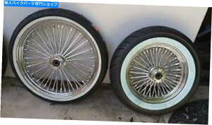 �N���[���p�[�c Chrome 21 x 3.5 SD��16 x 3.5�������X�|�[�N�Z�b�gWW�^�C���n�[���[FLST 2004-2006 CHROME 21 X 3.5 SD & 16 X 3.5 FAT SPOKE SET WW TIRES HARLEY FLST 2004-2006