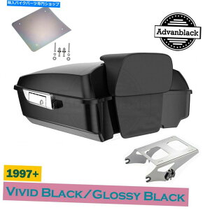 N[p[c 97Έȏ̃n[[̂߂Advan Vidived Black񂾃cA[PAK Chrome Latch Advan Vivid Black Chopped Tour Pak Chrome Latch For 97+ Harley