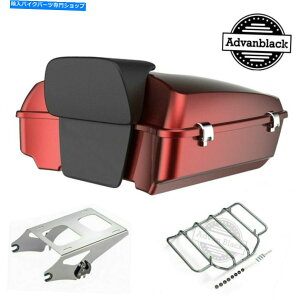 N[p[c Advanblackn[hLfBzbgbhԂt[N݂؂n[[97+ Advanblack Hard Candy Hot Rod Red Flake Chopped Tour Pack For Harley 97+