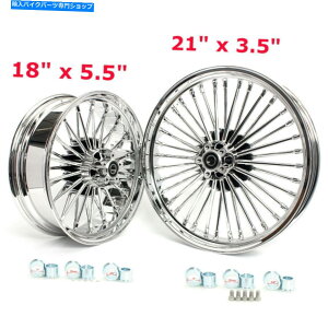 N[p[c N[21x3.518x5.5zC[Zbgt@bgX|[Nfor Harley Street Bob FXDB[C_[ Chrome 21X3.5 & 18X5.5 Wheels Set Fat Spoke For Harley Street Bob FXDB Low Rider