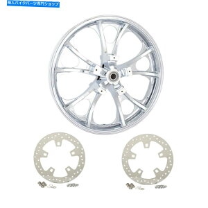 N[p[c ݃gN[S3D 21 "OW /fA[^[00-07n[[t Coastal Moto Chrome Largo 3D 21" Front Wheel w/ Dual Rotors 00-07 Harley FLH