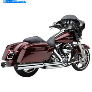N[p[c RuAJN[w /̃qgTri Flow 5 "}t[̕Xbvn[[Flh 95-16 Cobra USA Chrome w/Black Tips Tri Flow 5" Wide Slip On Mufflers Harley FLH 95-16