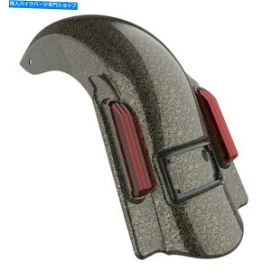 N[p[c n[hLfBubNS[ht[ÑJbgAEgxz҂̉LAtF_[tBbgn[[ Hard Candy Black Gold Flake No Cutout Dominator Stretched Rear Fender Fit Harley