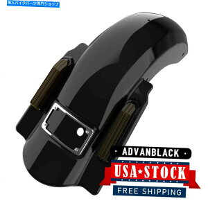 �N���[���p�[�c Advan Vidived Black Single Cutout�x�z�ҐL�k���ꂽ���A�t�F���_�[14+ Advan Vivid Black Single Cutout Dominator Stretched Rear Fender For Harley 14+