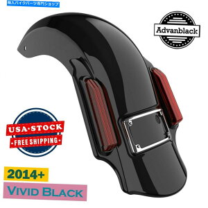 N[p[c 2014+n[[_rbh\c[Ô߂̑N₩ȍxz҂̐Lkꂽ㕔tF_[ Vivid Black Dominator Stretched Rear Fender For 2014+ Harley Davidson Touring
