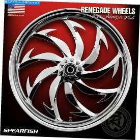 クロームパーツ リノガードスピアフィッシュクローム21 "ホイールパッケージセットタイヤハーリーFLH / T 09-18 Renegade SPEARFISH Chrome 21" Wheels Package Set Tires Harley FLH/T 09-18