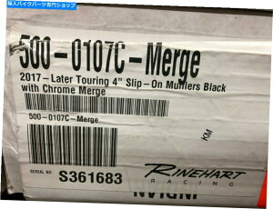 N[p[c Rinehart Black 4 InBXbvI}t[w / Chrome Merge End Caps - 500-0107c-Merge Rinehart Black 4 in. Slip-On Mufflers w/Chrome MERGE End Caps - 500-0107C-MERGE