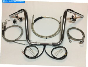 N[p[c 1 1/4 "APEnK[14" Chromenho[LbgWXCb`1998 FXDL 1 1/4 " Ape Hanger 14" Chrome Handlebar Kit W Switches 1998 FXDL