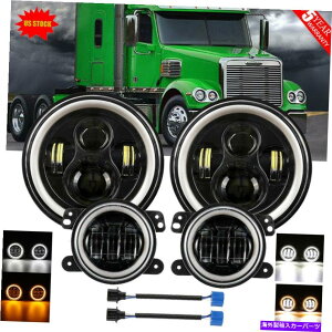 USwbhCg FreightLiner Coronado 7 ''C`LEDwbhCgvWFN^[+ 2x4 ''tHOCg for Freightliner Coronado 7'' Inch LED Headlight Projector + 2x4'' Fog Light