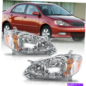 USwbhCg 03-08g^J[N[NAwbhvCgt@Ng[X^C For 03-08 Toyota Corolla Chrome Clear Replacement Head Lamp Light Factory Style