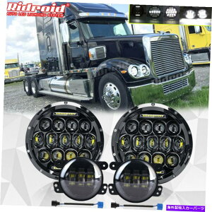 USwbhCg FreightLiner Coronado 7 '' LEDwbhCgEhvWFN^[HI / LO + 4 ''tHOv for Freightliner Coronado 7'' LED Headlight Round Projector Hi/Lo+ 4'' Fog Light