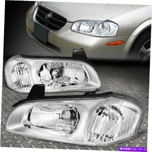 USwbhCg 00-01Y}LV}N[nEWONAR[i[wbhCgpv FOR 00-01 NISSAN MAXIMA CHROME HOUSING CLEAR CORNER HEADLIGHT REPLACEMENT LAMPS