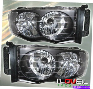 US�w�b�h���C�g ���̖��m�Ȍ����̉^�]�w�b�h���C�g�����vLH RH��Dodge Ram Black Clear Replacement Driving Headlights Lamps LH RH For 2002-2005 Dodge Ram�y���s�A���i�z