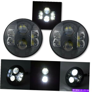 US�w�b�h���C�g 7 �u���b�N�v���W�F�N�^�[HID 6500K�z���C�gLED�I�N�^���w�b�h���C�g�����v���C�g�y�A 7 Black Projector HID 6500K White LED Octane Headlight Lamp Light Pair�y���s�A���i�z