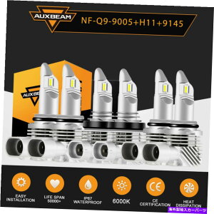 USwbhCg tH[hGXP[v2013-2016R{9145 H11 9005 LEDwbhCgd6000K AUXBeam For Ford Escape 2013-2016 Combo 9145 H11 9005 LED Headlight Bulbs 6000K AUXBEAM