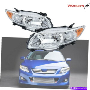 USwbhCg g^J[2009-2010nQ̍+ENwbhCǧ Left+Right Chrome Headlights Replacement For Toyota Corolla 2009-2010 Halogen