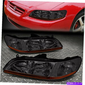 USwbhCg 98-02z_AR[hX[NnEWOnEWOAo[R[i[wbhCg̎ւv FOR 98-02 HONDA ACCORD SMOKED HOUSING AMBER CORNER HEADLIGHT REPLACEMENT LAMPS