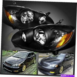 US�w�b�h���C�g FIT 03-08�g���^�J���[�������u���b�N�N���A�w�b�h���C�g�쓮�����v�y�A Fit 03-08 Toyota Corolla Replacement Black Clear Head Lights Driving Lamps Pair�y���s�A���i�z