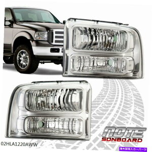 US�w�b�h���C�g 05-07�t�H�[�hF250 F350�X�[�p�[�f���[�e�B�N���[���n�E�W���O�N���A�R�[�i�[�w�b�h���C�g�����v FOR 05-07 FORD F250 F350 SUPER DUTY CHROME HOUSING CLEAR CORNER HEADLIGHT LAMPS