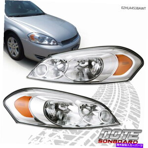 USwbhCg 06-16V{[CpN[nEWOnEWOAo[R[i[wbhCgwbhv FOR 06-16 CHEVY IMPALA LIMITED CHROME HOUSING AMBER CORNER HEADLIGHT HEAD LAMPS