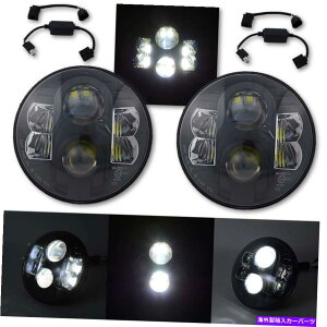 USwbhCg 7 "97-18W[vwrangler̂߂̍vWFN^[6000K̔LED̃wbhCg̓d̃yA 7" Black Projector 6000K White LED Headlight Bulb Pair For 97-18 Jeep Wrangler