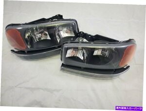 US�w�b�h���C�g 2000 - 2006 GMC Yukon / Sierra Direct�����w�b�h���C�g�Z�b�gW /�o���p�[���C�g 2000 - 2006 GMC Yukon / Sierra Direct Replacement Headlight Set w/ Bumper Lights�y���s�A���i�z