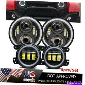 USwbhCg W[vO[jk 07-18 7 "LEDwbhCgtHOvCgCgR{Lbg For Jeep Wrangler JK 07-18 7" LED Headlight Fog Light Turn Lights Combo Kit