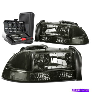 US�w�b�h���C�g 1997�N����2004�N��Dodge Durango Pair�̋i���w�b�h���C�g�N���A�o���p�[�����v�Z�b�g+�c�[���{�b�N�X For 1997-2004 Dodge Durango Pair Smoked Headlight Clear Bumper Lamp Set+Tool Box�y���s�A���i�z