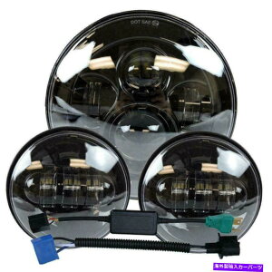 US�w�b�h���C�g �h�b�g7 LED HI / LO�r�[���w�b�h���C�g+ 4.5�C���`�̖��̒ʉ߃��C�g�̓n�[���[���[�h�L���O DOT 7LED Hi/Lo Beam Headlight+ 4.5 inch Fog Passing Lights For Harley Road King�y���s�A���i�z