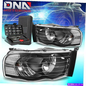 US�w�b�h���C�g 2002-2005��Dodge RAM 1500/2500/3500���N���A�R�[�i�[�w�b�h���C�g�����v+�c�[�� FOR 2002-2005 DODGE RAM 1500/2500/3500 BLACK CLEAR CORNER HEADLIGHT LAMPS+TOOLS