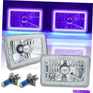 USwbhCg 4x6SMD LEDn[GWFACwbhCgwbhvnQdyA 4X6 Purple SMD LED Halo Angel Eye Headlight Headlamp Halogen Light Bulbs Pair