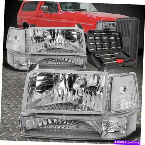 US�w�b�h���C�g 92-96�t�H�[�hF150 F250 F350 Chrome�N���A�R�[�i�[�w�b�h���C�g�o���p�[�����v+�c�[���Z�b�g FOR 92-96 FORD F150 F250 F350 CHROME CLEAR CORNER HEADLIGHT BUMPER LAMP+TOOL SET