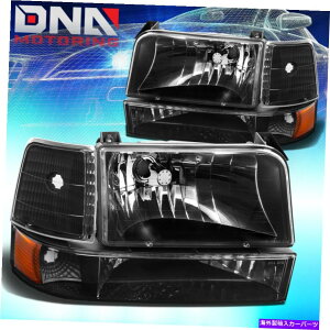 USwbhCg 92-96 F-150uRubNwbhCg+op[v+R[i[CgAo[tN^[ FOR 92-96 F-150 BRONCO BLACK HEADLIGHT+BUMPER LAMP+CORNER LIGHT AMBER REFLECTOR