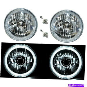 USwbhCg 7 "nQH4wbhCgwbhvzCgLEDn[GWFACX[d12{g 7" Halogen H4 Headlight Headlamp White LED Halo Angel Eyes Light Bulbs 12 Volt