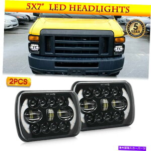USwbhCg ŐVyA7x6 5×7 LEDwbhCgvWFN^[HI LOr[DRL^[tH[h̃Cg Newest Pair 7x6 5x7 LED Headlights Projector Hi Lo Beam DRL Turn Light for Ford