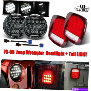 USwbhCg 76-06O[hbg7 "150W LEDwbhCg+e[^[CgR{Lbg For 76-06 Wrangler DOT 7" 150W LED Headlight + Tail Turn Lights Combo Kit