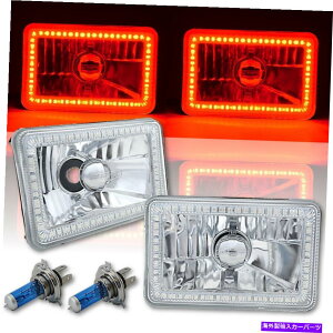 USwbhCg 4×6SMD LEDn[GWFACwbhCgwbhv60WnQdyA 4X6 Red SMD LED Halo Angel Eye Headlight Headlamp 60W Halogen Light Bulbs Pair