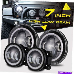 USwbhCg hbg7C`LEDwbhCg4 "W[vO[jkptHOvEhM DOT 7 INCH LED Headlight 4" Fog Lamp Round Signal For Jeep Wrangler JK