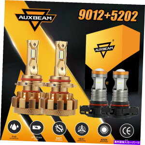 USwbhCg AUXBeam 9012 + 5202 LEDwbhCgdLbgHI[r[tHOCg6000KR{v AUXBEAM 9012+5202 LED Headlight Bulbs Kit Hi Low Beam Fog Light 6000K Combo Lamp
