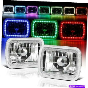 USwbhCg 7x6 RGB}`J[LED SMD HalowbhCg7x6 H6014 / H6052 / H6054ZbgyA 7X6 RGB MULTI COLOR LED SMD Halo Headlights 7X6 H6014/H6052/H6054 SET PAIR