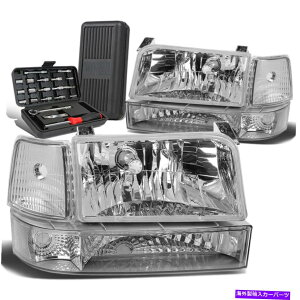 US�w�b�h���C�g 1992�N - 1996�NFord F150 / F250 / F350�w�b�h���C�g�o���p�[�����v+�c�[���{�b�N�X�N�����N���A For 1992-1996 Ford F150/F250/F350 Headlight Bumper Lamps+Tool Box Chrome Clear