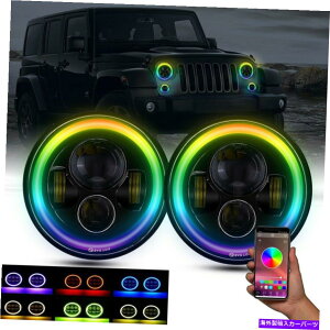 USwbhCg RGB 7 ''C`Halo LEDwbhCgDRLCgR{LbgJK TJ LJ RGB 7'' Inch Halo LED Headlights DRL Lights Combo Kit For Jeep Wrangler JK TJ LJ